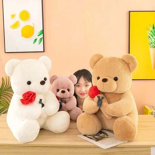 2026 Valentine's Day Roses Cute Teddy Bear Animal Plush Toys For Girls Teddy Bear Dolls Wedding Party Decors