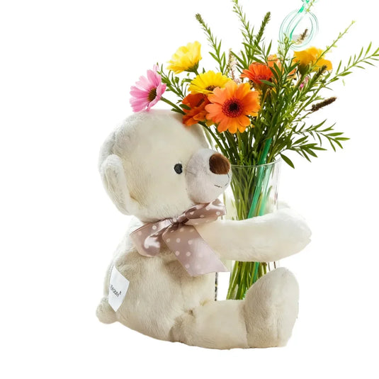 Baby Teddy Bear Stuffed Soft Toy 10 Inch Plush Pink Blue Ivory - Comforting Plushie for Children