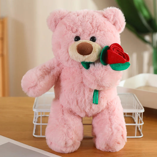 Rose Teddy Bear, Heart-Shaped Bear Doll, Plush Toy, Sleeping Pillow, Valentine's Day Gift for Women