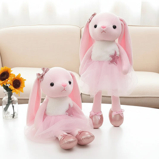 Doudou Lapin Rose et Blanc