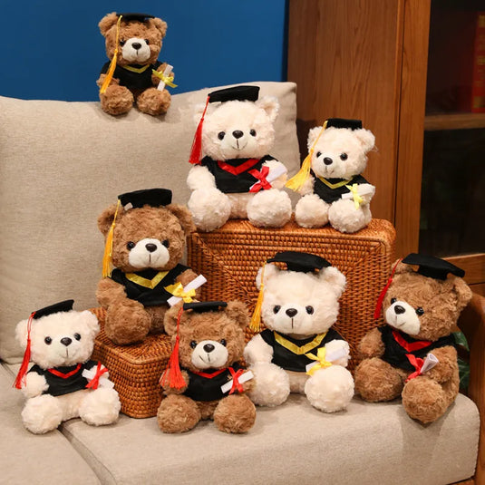 16/25CM Cute Graduate Dr. Bear Plush Toy Stuffed Bear Kawaii Toys Funny Graduation Gift Home Decor