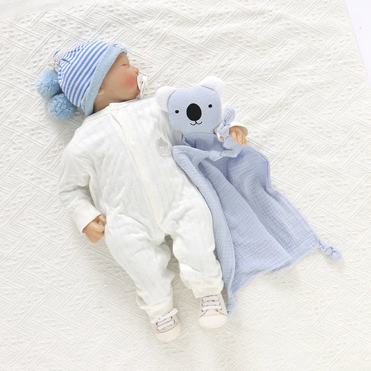 Doudou Plat Ourson Bleu
