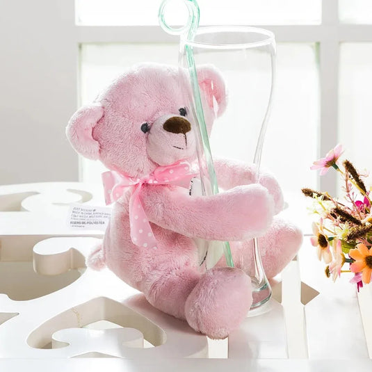 Baby Teddy Bear Stuffed Soft Toy 10 Inch Plush Pink Blue Ivory - Comforting Plushie for Children