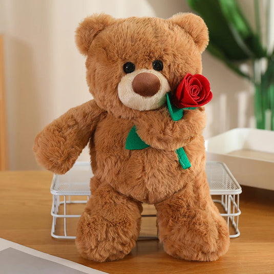 Rose Teddy Bear, Heart-Shaped Bear Doll, Plush Toy, Sleeping Pillow, Valentine's Day Gift for Women