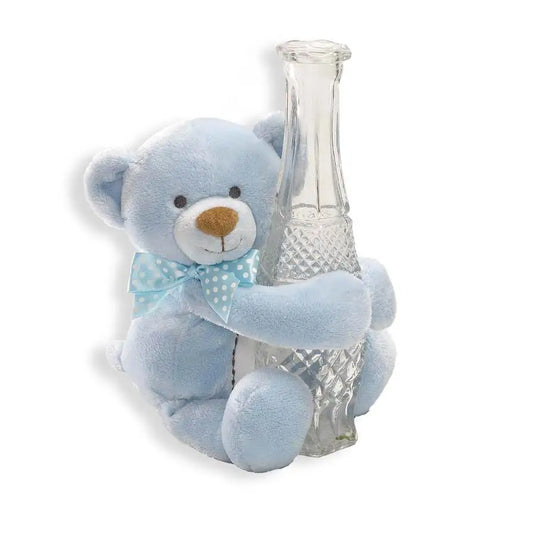 Baby Teddy Bear Stuffed Soft Toy 10 Inch Plush Pink Blue Ivory - Comforting Plushie for Children