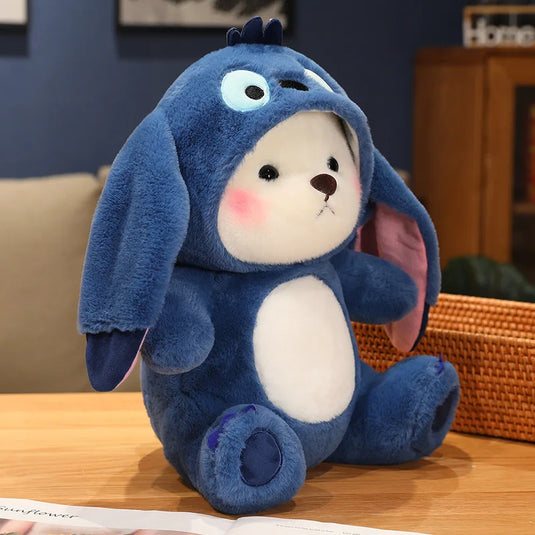 25-65cm Kawaii Blue Lina Bear Plush Toy Cute Anime TeddyTales Bear Novel Stuffed Animal Cartoon Birthday Gift for Kid Room Decor