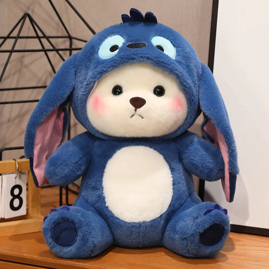 25-65cm Kawaii Blue Lina Bear Plush Toy Cute Anime TeddyTales Bear Novel Stuffed Animal Cartoon Birthday Gift for Kid Room Decor
