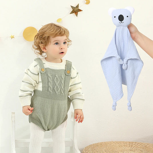 Doudou Plat Ourson Bleu