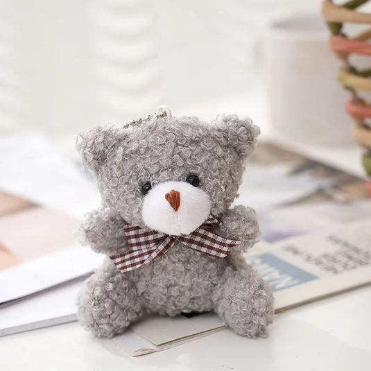 Cute Soft Stuffed Bear Mini Teddy Bear Dolls Plush Toys Key Chain Party Wedding Xmas Decoration Gifts Kids Keychain Pendant Doll