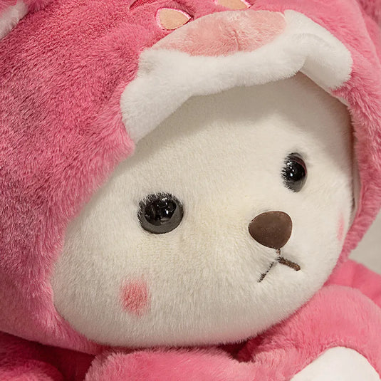 45-65cm Kawaii Pink Teddy Tales Plush Toys Stuffed Animal Love Bear with Cloth Cute Soft Doll Pillow Children's Gifts Room Decor