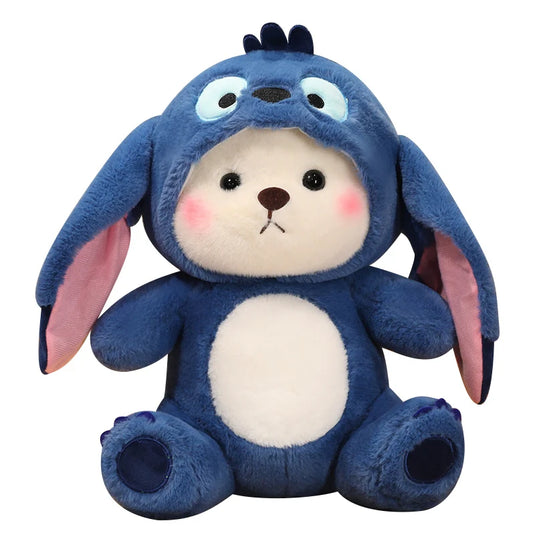25-65cm Kawaii Blue Lina Bear Plush Toy Cute Anime TeddyTales Bear Novel Stuffed Animal Cartoon Birthday Gift for Kid Room Decor