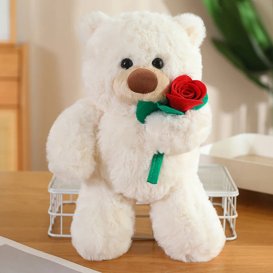 Rose Teddy Bear, Heart-Shaped Bear Doll, Plush Toy, Sleeping Pillow, Valentine's Day Gift for Women