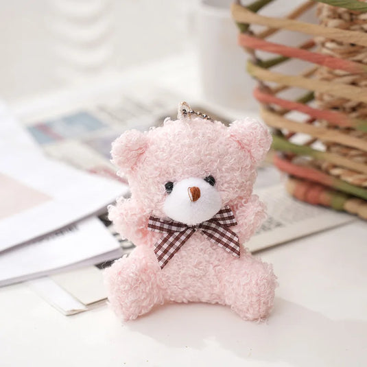 Cute Soft Stuffed Bear Mini Teddy Bear Dolls Plush Toys Key Chain Party Wedding Xmas Decoration Gifts Kids Keychain Pendant Doll