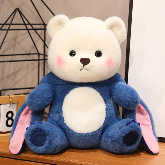 25-65cm Kawaii Blue Lina Bear Plush Toy Cute Anime TeddyTales Bear Novel Stuffed Animal Cartoon Birthday Gift for Kid Room Decor
