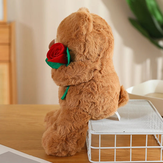 Rose Teddy Bear, Heart-Shaped Bear Doll, Plush Toy, Sleeping Pillow, Valentine's Day Gift for Women