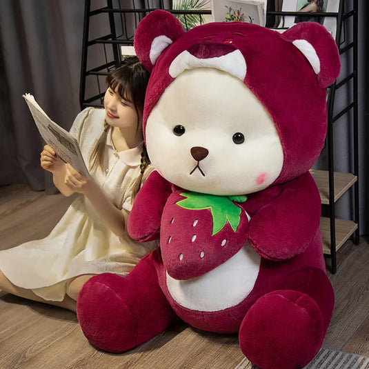 45-65cm Kawaii Pink Teddy Tales Plush Toys Stuffed Animal Love Bear with Cloth Cute Soft Doll Pillow Children's Gifts Room Decor