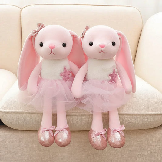 Doudou Lapin Rose et Blanc