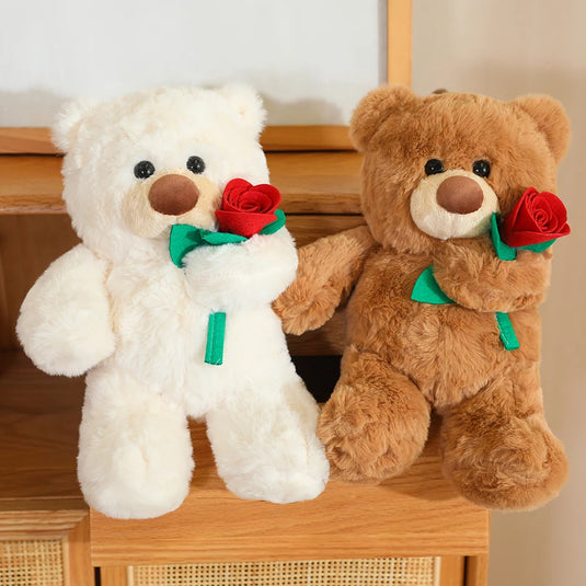 Rose Teddy Bear, Heart-Shaped Bear Doll, Plush Toy, Sleeping Pillow, Valentine's Day Gift for Women